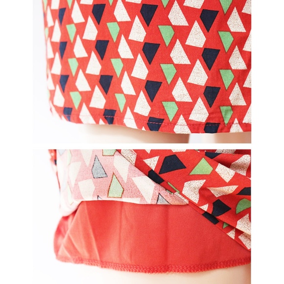 Rust Orange 70s Geometric Print Retro Sheath Dress - Picture 6 of 8